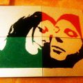 My first stencil - pyramidal version of me & Vale