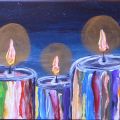 Candles over the ocean