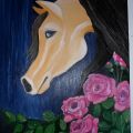 cavallo tra le rose